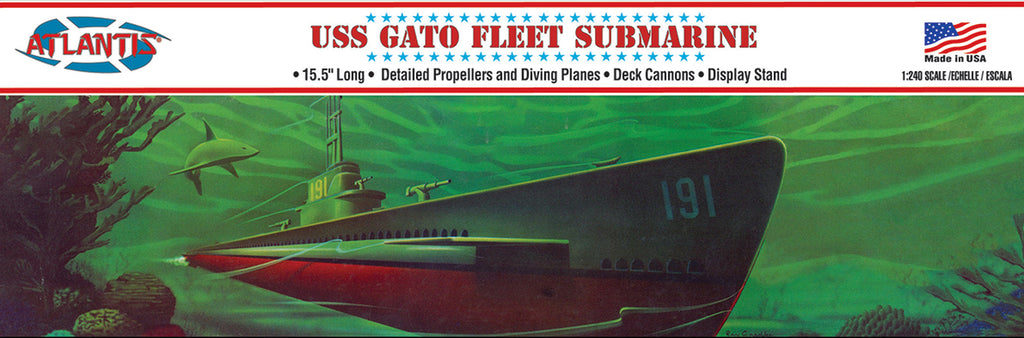 Atlantis Models 1/240 WWII Gato Class Fleet Submarine (formerly Lindberg) Kit
