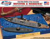 Atlantis Models 1/210 USS Monitor & 1/300 Merrimack Civil War Ironclad Ships Set (formerly Lindberg) Kit