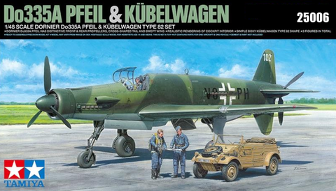 Tamiya 1/48 Dornier Do335A Pfeil With Type 81 Kübelwagen Kit