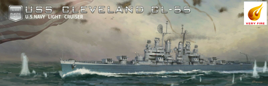 Very Fire 1/350 USS Cleveland CL55 Light Cruiser (New Tool) Deluxe Kit