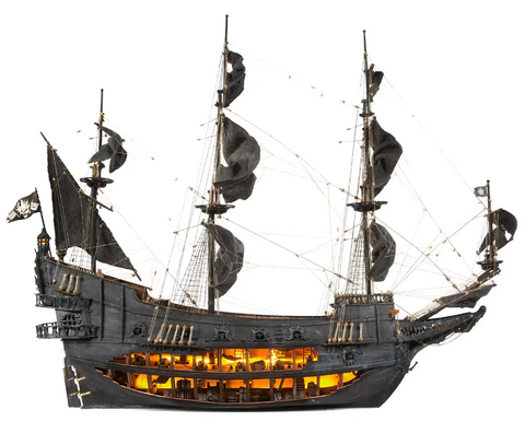 Occre 1/50 Flying Dutchman Ghost Pirate Ship w/Cutaway Hull (Advanced Level) Kit