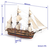 Occre 1/75 HMS Erebus 3-Masted Royal Navy Sailing Ship (Intermediate Level) Kit