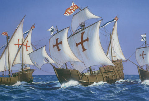 Heller Ships 1/75 1492 Christopher Columbus Sailing Ships: Santa Maria, Pinta & Nina w/Paint & Glue Kit