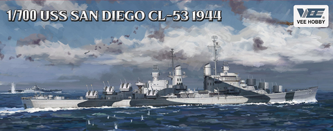 Vee Hobby 1/700 USS San Diego CL53 Light Cruiser 1944 Kit