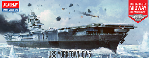 Academy 1/700 USS Yorktown CV5 Aircraft Carrier Battle of Midway 80th Anniversary Kit