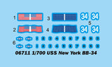 Trumpeter Ship Models 1/700 USS New York BB34 Battleship (New Tool) Kit