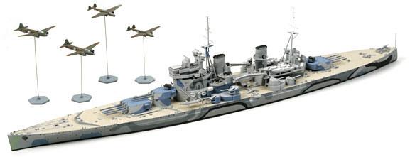 Tamiya Model Ships 1/700 HMS Prince of Wales Battleship Battle of Maya Waterline Kit