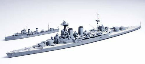 Tamiya Model Ships 1/700 HMS Hood Battleship & E Class Destroyer Battle of Denmark Strait Waterline Kit