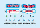 Trumpeter Ship Models 1/700 HMS Valiant British Battleship 1939 Kit