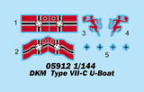 Trumpeter 1/144 German DKM Type VIIC U-Boat Kit