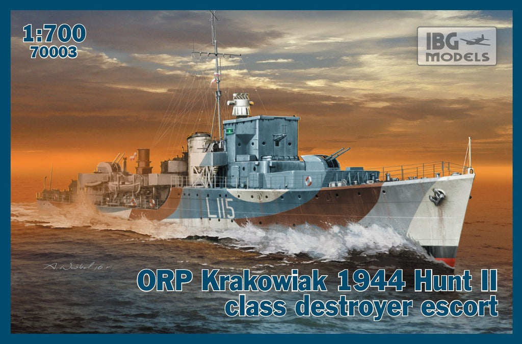 IBG Model Ships 1/700 ORP Krakowiak 1944 Hunt II Class Destroyer Escort Kit