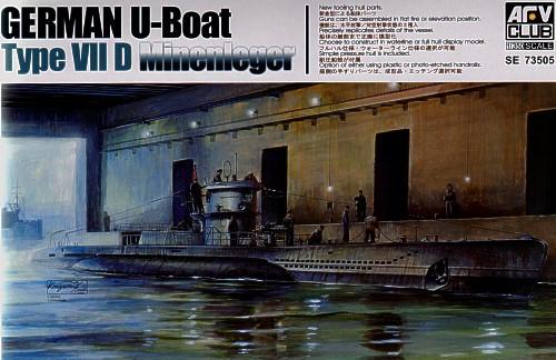 AFV Club Ships 1/350 German U-Boat VII D Minelayer Submarine Kit