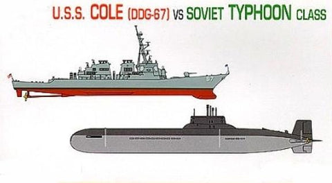 Dragon Model Ships 1/700 USS Cole Destroyer & Soviet Typhoon Class Submarine Kit