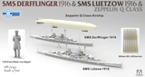 Takom 1/700 SMS Derfflinger 1916 & SMS Luetzow 1916 & Zeppelin Q Class (Limited Edition Kit)