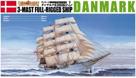 Aoshima Ship Models 1/350 Danmark 3-Masted Rigging Sailing Ship Kit