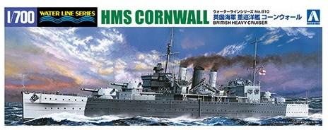 Aoshima Ship Models 1/700 HMS Cornwall British Heavy Cruiser STD Waterline Kit
