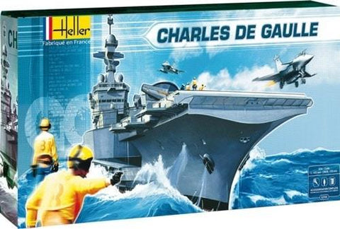 Heller Ships 1/400 Charles De Gaulle French Aircraft Carrier w/Paint & Glue Kit