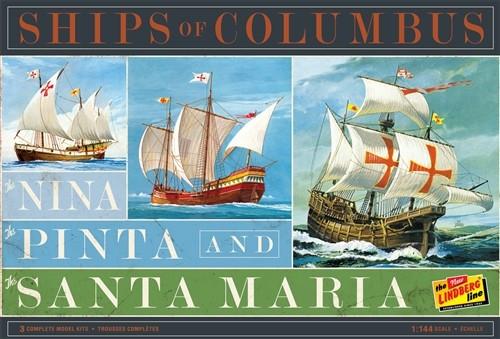 Lindberg Model Ships 1/144 Ships of Columbus: Nina, Pinta & Santa Maria Sailing Ships (3 Kits)