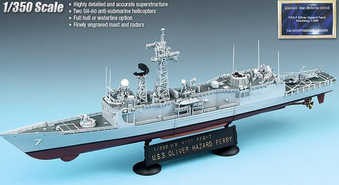 Academy Ships 1/350 USS Oliver Hazard Perry FFG7 Guided Missile Frigate Kit