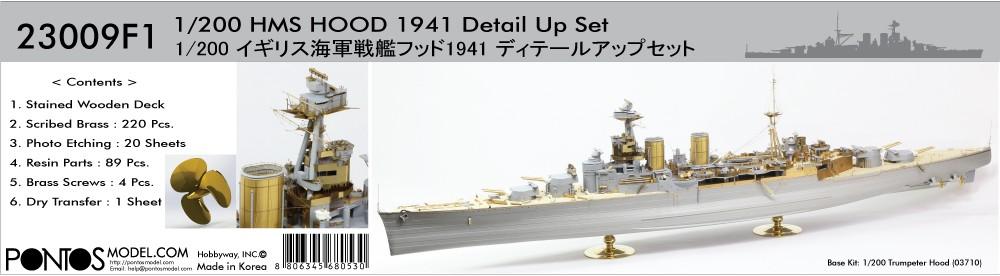 Pontos Model 1/200 HMS Hood 1941 Detail Set for TSM